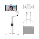 Insta360 Flow 2 White - Foldable AI Gimbal for iPhone, AI Tracking, Multi-Person Tracking, Built-in Tripod/Selfie Stick, Remote Control