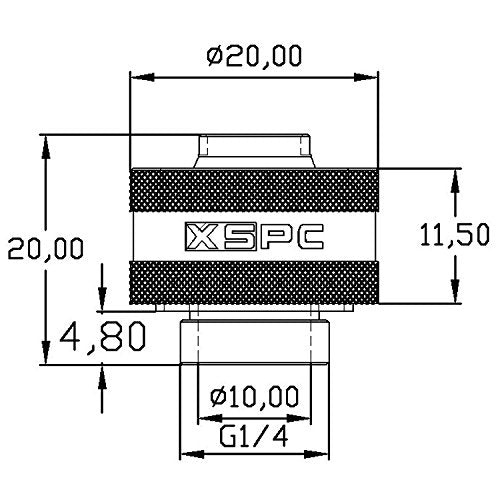 XSPC G1/4" to 3/8" ID, 1/2" OD Compression Fitting V2 for Soft Tubing, Chrome, 4-Pack