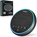 Pyle Portable Conference Speakerphone, Multifunctional Wireless BT Speaker Phone with USB C and Aux Cable, 10m Omnidirectional Microphone Coverage