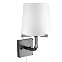 Globe Electric 51515 Valerie 1-Light Plug-in or Hardwire Wall Sconce, 6ft Black Fabric Covered Cord, Inline On/Off Rocker Switch, Dark Bronze