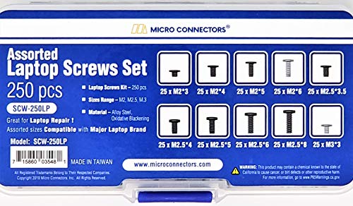 Assorted Laptop Screws Set (250 Pcs) SCW-250LP