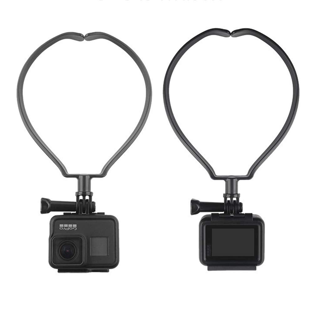Smartphone Selfie Neck Holder Mount for GoPro Action Camera and Cell Phone Video Shooting Accessories (Black)