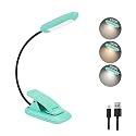 BIGMONAT Rechargeable Book Reading Light, Portable Bendable Neck, Brightness Adjustable with Eye Care Reading, Warm & White LEDs, Perfect for Kids