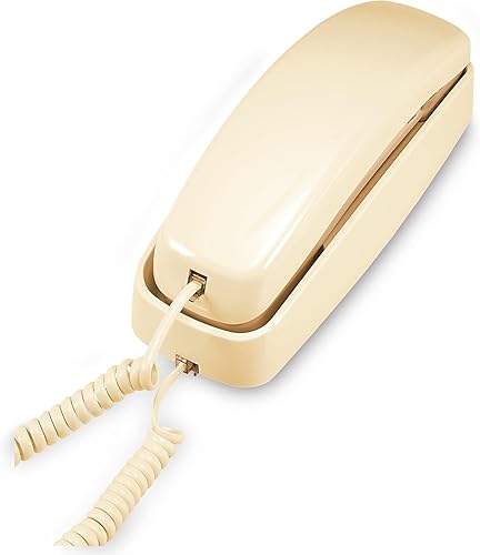 AT&T TRIMLINE 210 Corded Home Phone, No AC Power Required, Improved Easy-Wall-Mount, Lighted Big Button Keypad, 13 SpeedDial Keys, Last Number Redial