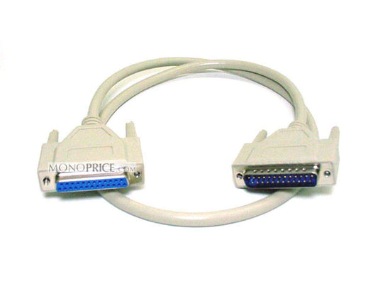 Monoprice 3-Feet DB25 M/F Molded Cable (101591) White