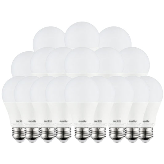 Sunlite 41816-SU LED A19 Light Bulbs, 9 Watts (60W Equivalent), 800 Lumens, Medium Base (E26), Non-Dimmable, Frost, ETL Listed, 2700K Warm White, 18