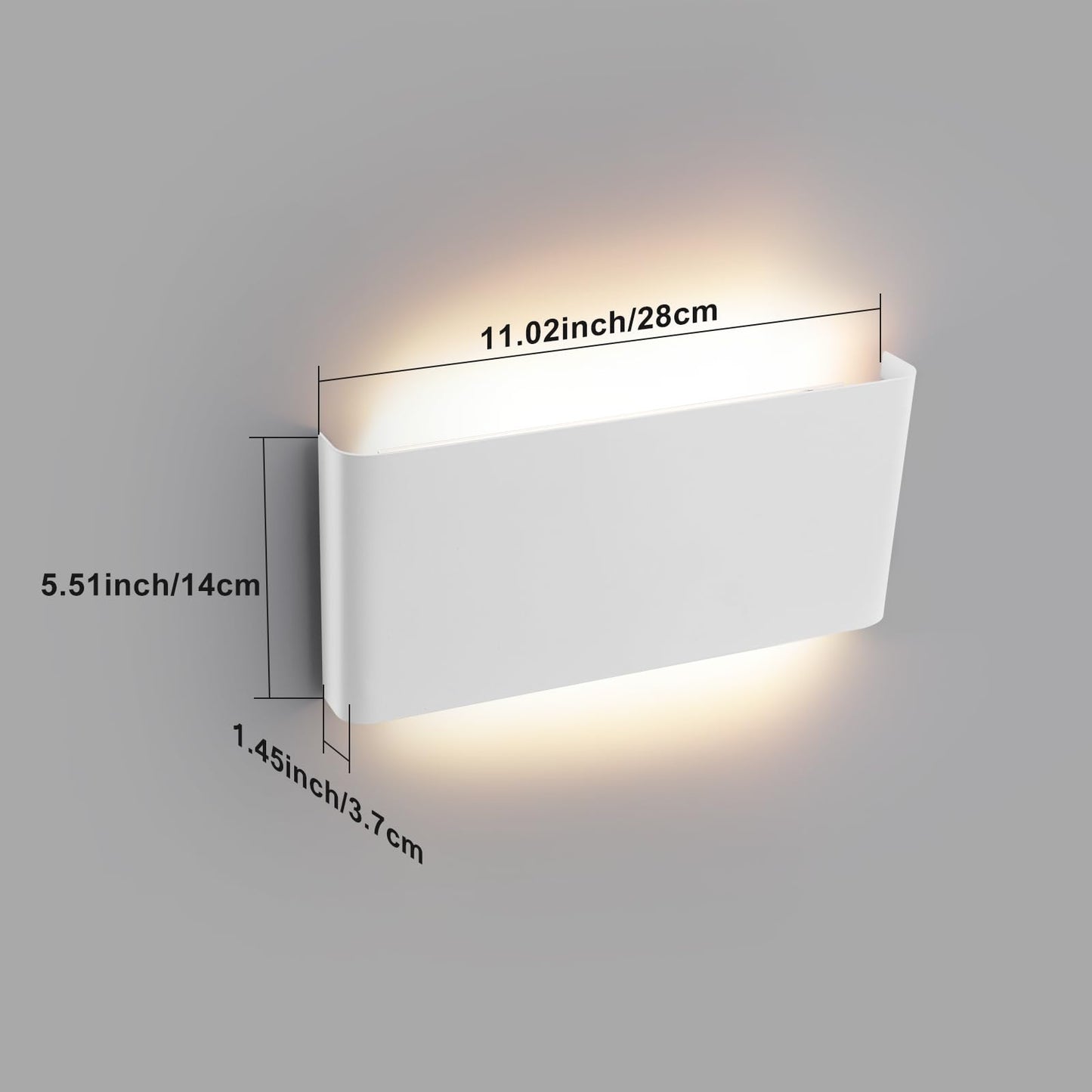 Mille Luckiole 11 Inch Hallway LED Wall Light,Dimmable 3000K-6500K 5 Color Selectable,Modern LED Sconce Wall for Stairwell,Bedroom,and Bathroom Vanity
