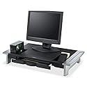Fellowes Office Suites Premium Monitor Riser, Monitors up to 80 lbs.,Black/Silver (8031001)