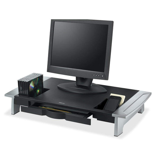Fellowes Office Suites Premium Monitor Riser, Monitors up to 80 lbs.,Black/Silver (8031001)