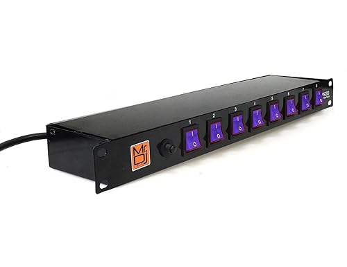 Mr. Dj USA PSC350 Power Switcher Surge Protectors Rack Mountable 8 Port Power Switcher Surge Protectors ON/Off Power Center