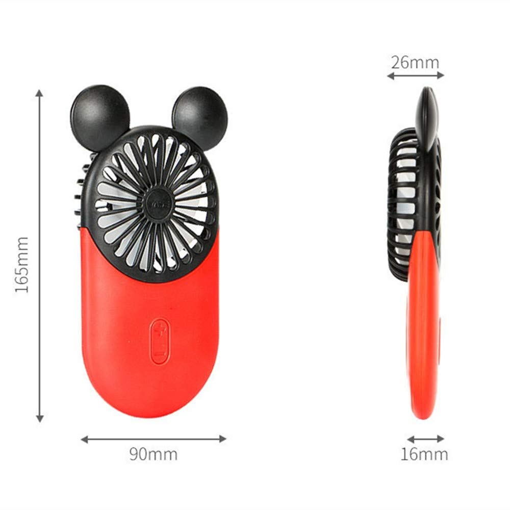 FAYDOVE Cute Personal Mini Fan, Handheld Portable USB Charging Fan with Beautiful LED Lights, 3 Adjustable Speeds, Portable Stand for Indoor