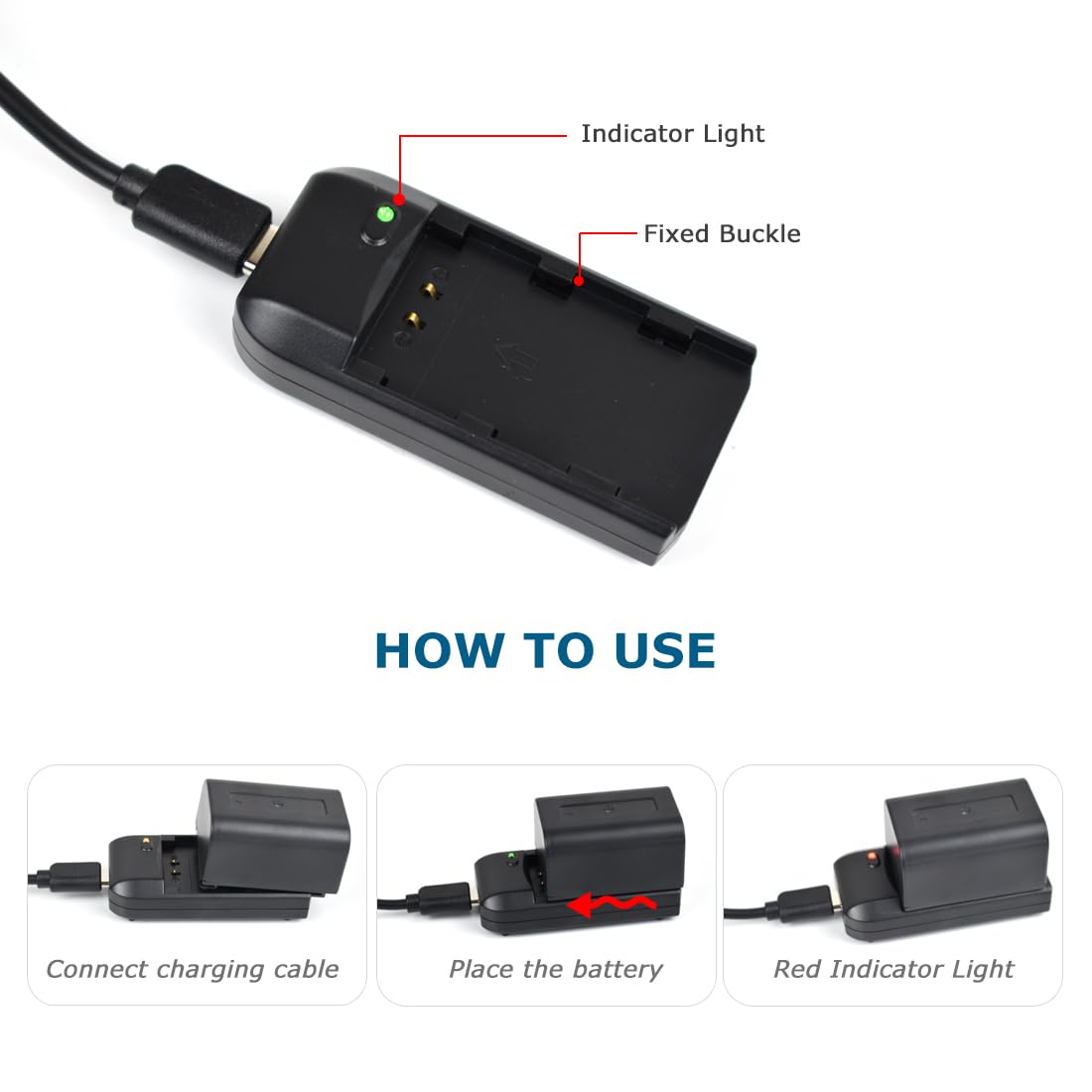 KOQINVIZ NP-FV5 Battery Charger with Charging Plug and USB Cable - Video Camera Camcorder Charger for CAS. NP-FV5 Rechargeable Lithium Battery