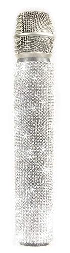 White Diamonds *AAA* Crystal Twist-On, Twist-Off Mic Sleeves. Compatible with Shure Wireless mics and Simular Brands 7.5"x 2" No glues. Mic NOT