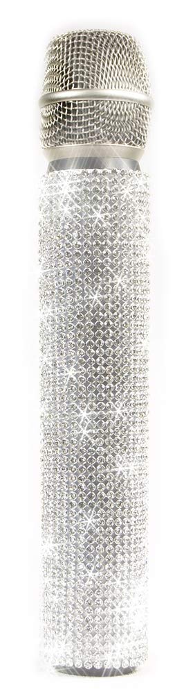 White Diamonds *AAA* Crystal Twist-On, Twist-Off Mic Sleeves. Compatible with Shure Wireless mics and Simular Brands 7.5"x 2" No glues. Mic NOT