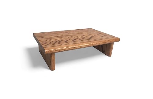 CIDS Monitor Stand Oak 1" Golden Oak 24 x 11.25 x 4.88 TV Wood Shelf Riser Stool Assembled Made in USA New