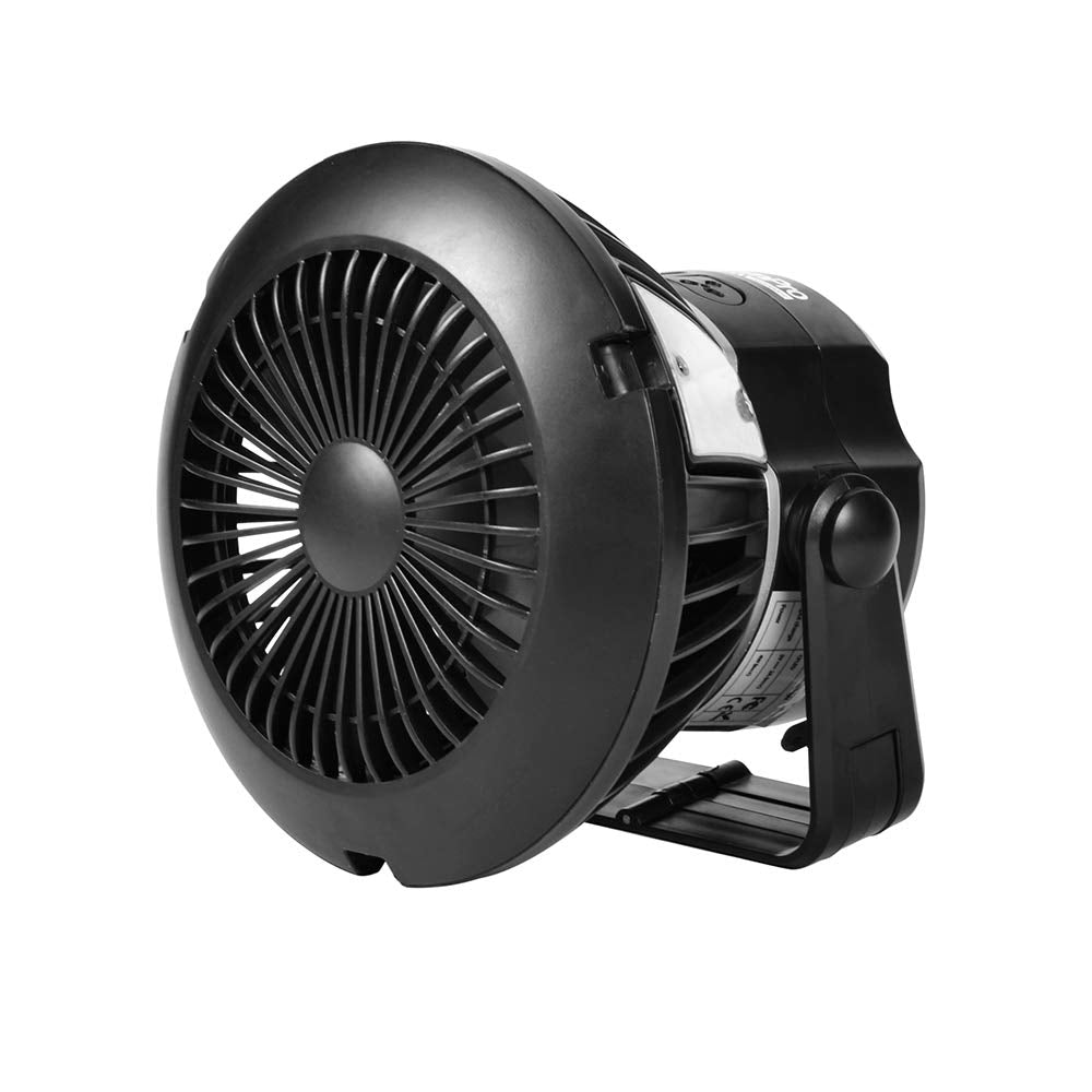 GourmetGalley Camping Fan with LED Light, Satin Chrome