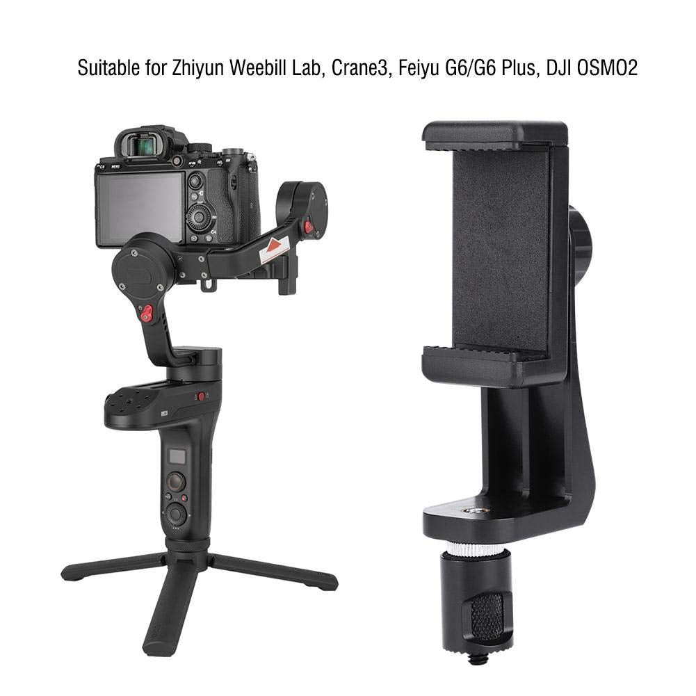 Serounder Phone Clip Holder Mount Adapter Bracket for Lab, S, Crane3, Phone Bracket Smartphone Clip Holder Mount Bracket for Feiyu G6/G6 Plus, Tripod