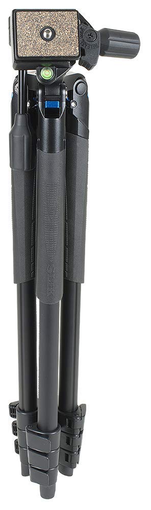 Slik Sprint PRO III Travel Tripod w/SH-704E 3-Way Pan Head for Mirrorless/DSLR Sony Nikon Canon Fuji Cameras and More - Black (611-887)