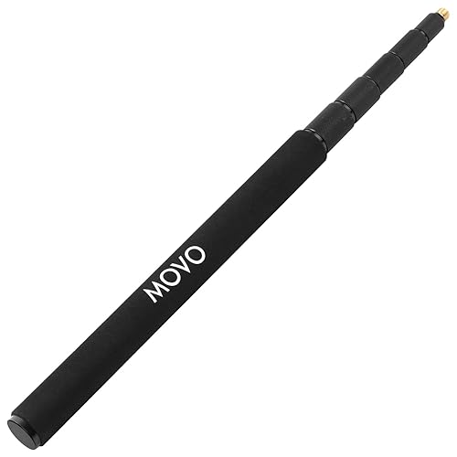 Movo CMP-15 Professional Aluminum Boom Pole for Shotgun Microphones - Compatible with Rode NTG Series, Sennheiser MKE600, Audio-Technica AT875R & More