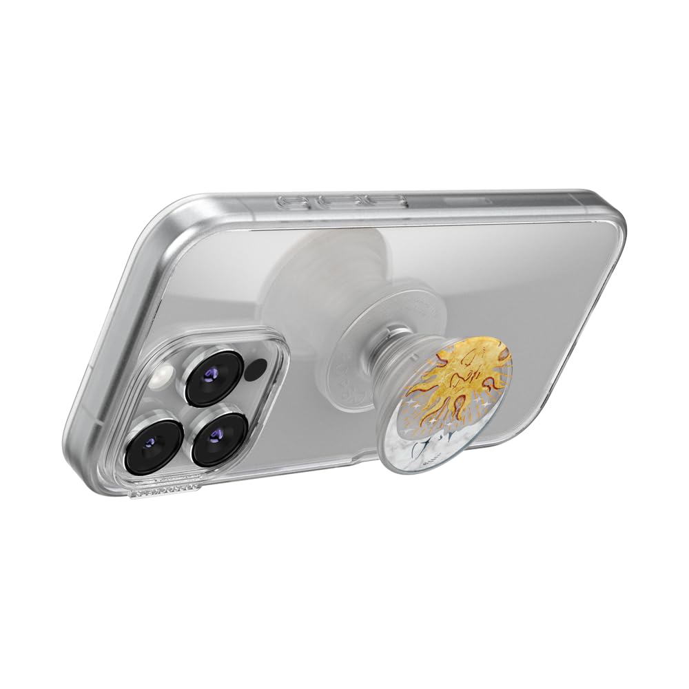 PopSockets Adhesive Phone Grip, Holder, Phone Stand, Plants - Translucent Sun and Moon