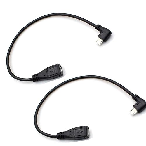 Micro USB Left Angle,Micro USB Extension Cable, 90 Degree Micro-B Male to Female Extension Cable, Data Transferring Cable Suitable for Samsung, HTC