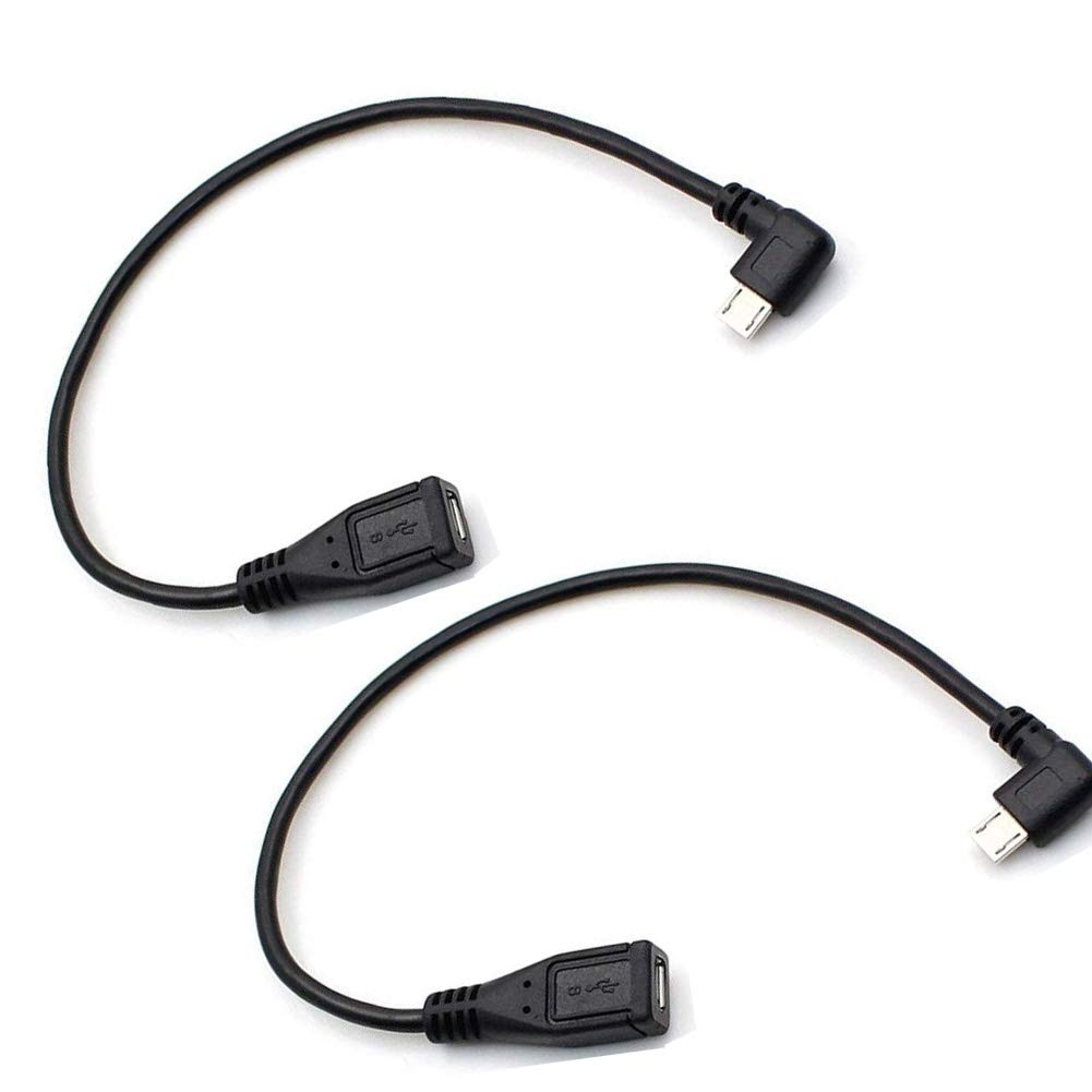 Micro USB Left Angle,Micro USB Extension Cable, 90 Degree Micro-B Male to Female Extension Cable, Data Transferring Cable Suitable for Samsung, HTC