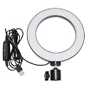 Walway 6 Inches LED Selfie Ring Light with Hot Shoe Adapter for Live Stream/Makeup/YouTube Video/Photography, 3 Light Modes