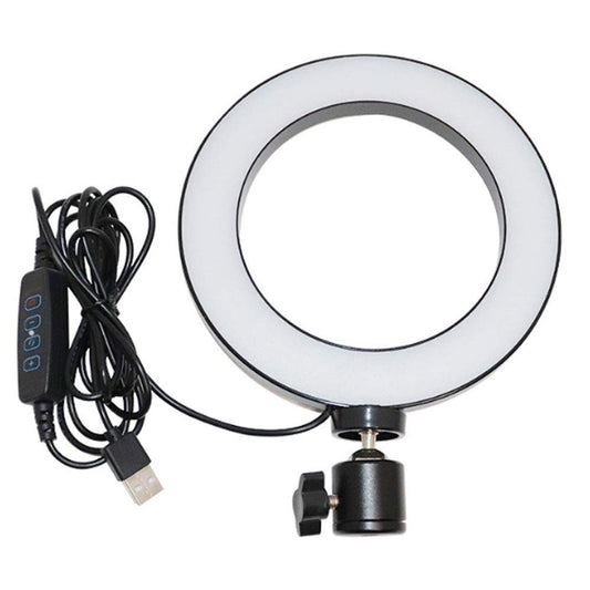 Walway 6 Inches LED Selfie Ring Light with Hot Shoe Adapter for Live Stream/Makeup/YouTube Video/Photography, 3 Light Modes