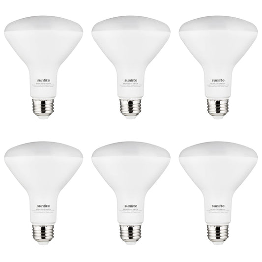 Sunlite LED BR30 Recessed Light Bulb, 10.5 Watt (65w Equivalent), 800 Lumens, Medium E26 Base, Dimmable Flood, UL Listed, 2700K Soft White, 6 Count