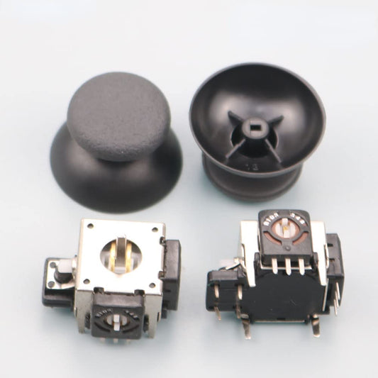 2pcs Set Metal Joystick with Analog Stick Cap for PS2 Playstation2 Small Hole Only Controller 3D Analog Joystick Repair Parts (2 Set Cap