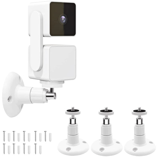 Wall Mount for Wyze Cam Pan V3 and Wyze Cam V4 and V3 and Wyze Cam Outdoor, 3 Pack 360 Degree Swivel Adjustable Wall Mount Bracket for Wyze Outdoor