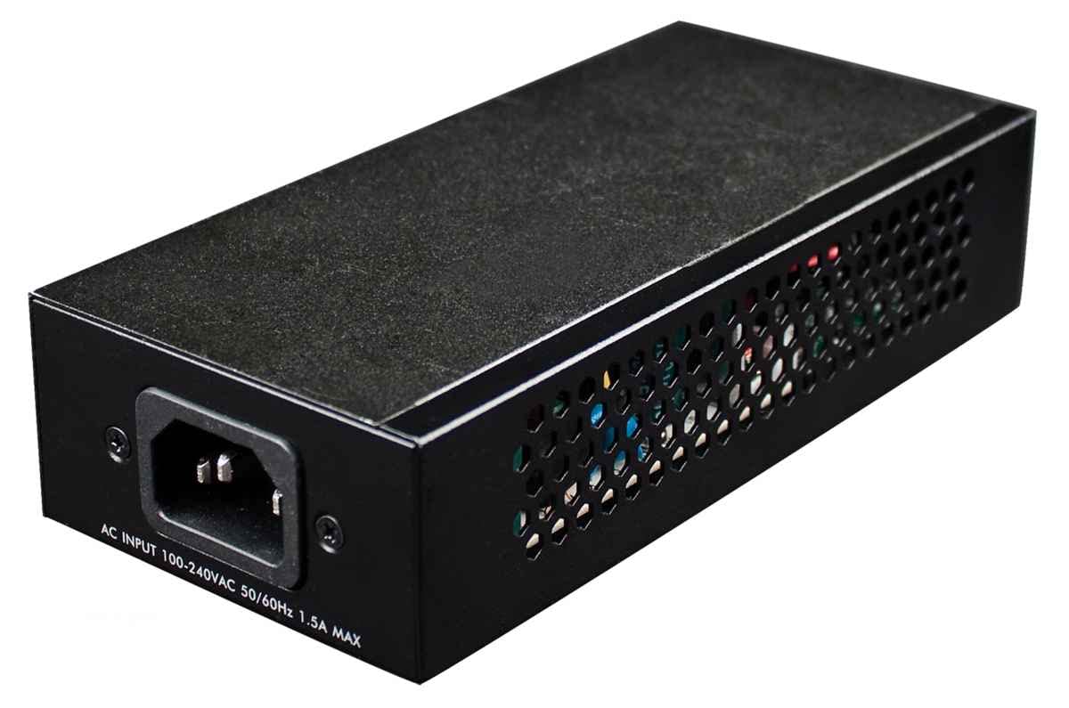 Intellinet Gigabit High-Power PoE+ Injector, 1 x 30 W, IEEE 802.3at/af Power over Ethernet (PoE+/PoE) (UK Power Cord)
