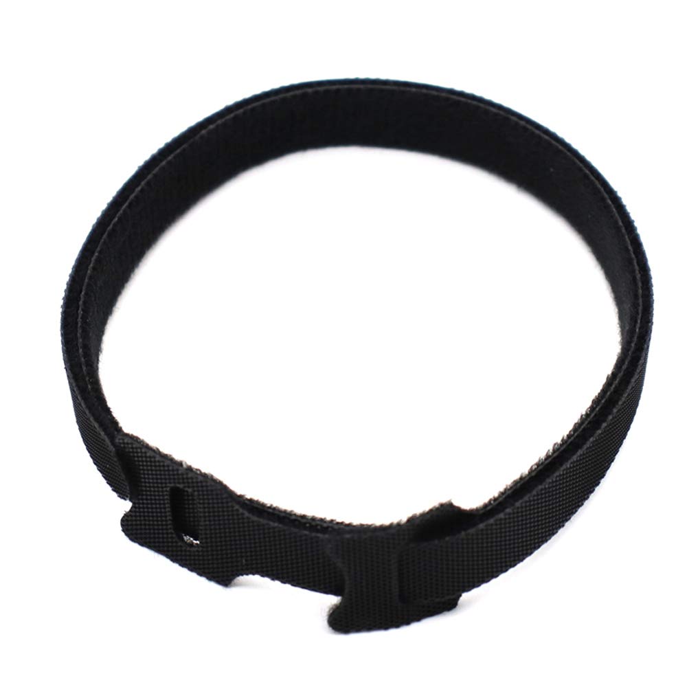 Eowpower 50 Pieces Black 12 inches x 1/2 inch Reusable Cable Ties Microfiber Cloth Hook and Loop Straps Network Wire Management Organizer
