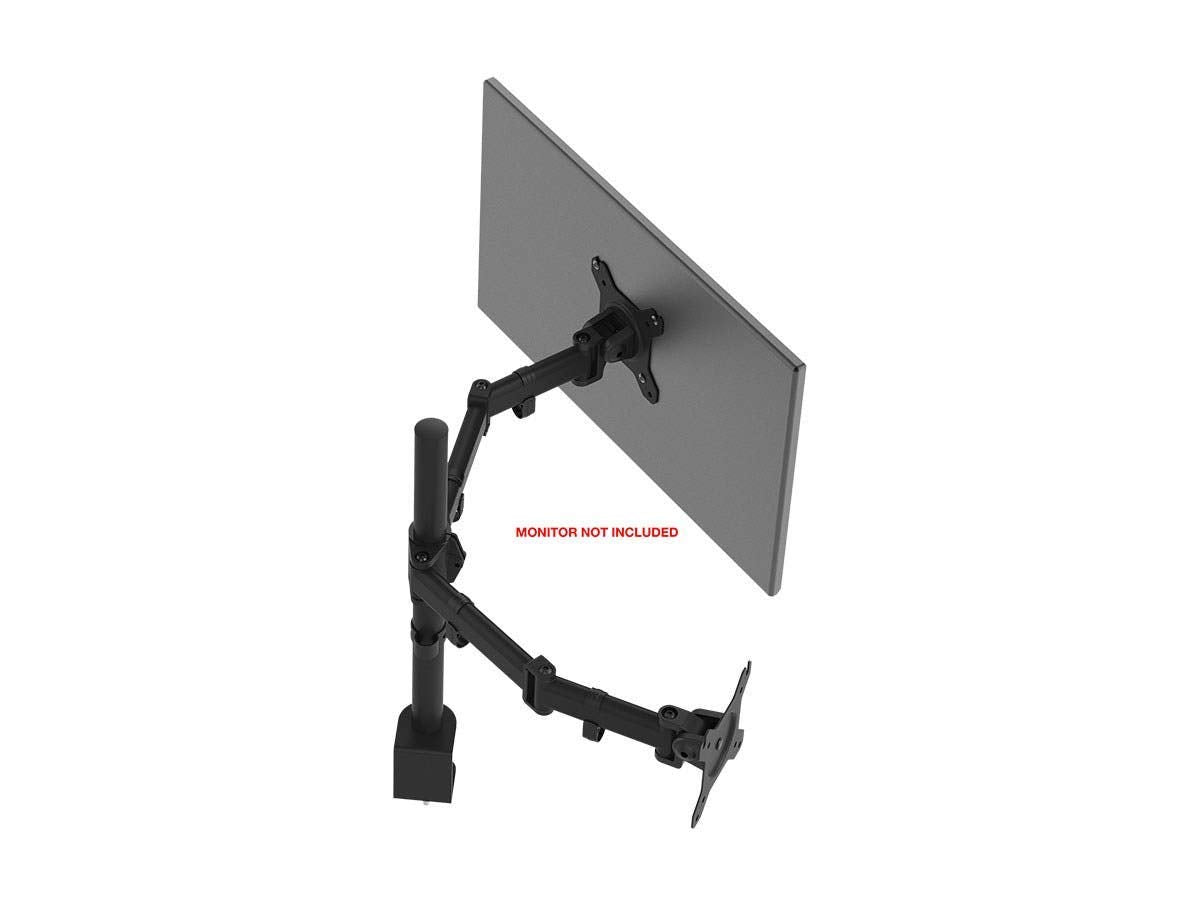 Monoprice Essential Dual Monitor Articulating Arm Desk Mount - for Displays 13in to 27in, VESA 75x75 to 100x100, Max Weight Capacity 17.6 Lbs Each