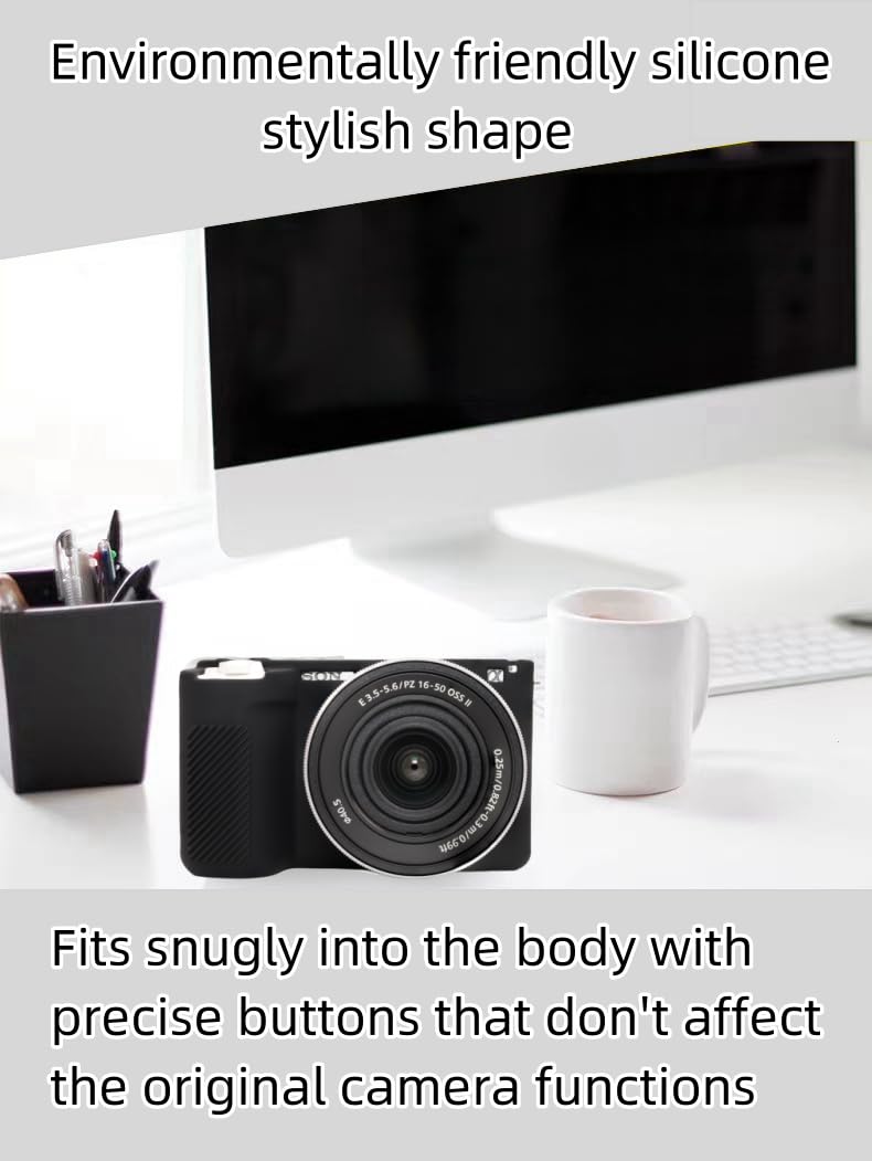SZHSYJY Camera Case for Sony ZV-E10 II/ZV-E10M2 Digital Camera,ZV-E10 II Soft Silicone Protective Bag,Anti-Scratch Slim Fit Soft Sleeve with ZV-E10 II