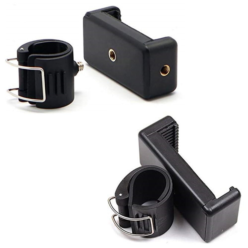ThtRht 2 Pack Selfie Stick Mount Phone Holder Clip Clamp Pole Phone Mount for Gopro Extension Pole Selfie Stick Monopod Portable Vlog Handle Grip