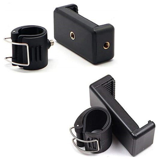 ThtRht 2 Pack Selfie Stick Mount Phone Holder Clip Clamp Pole Phone Mount for Gopro Extension Pole Selfie Stick Monopod Portable Vlog Handle Grip