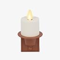 Luminara Flameless Candle Nightlight w/Dusk to Dawn Light Dark Auto Sensor, Baked Clay Wall Plug Indoor Night LED Light w/Real-Flame Effect