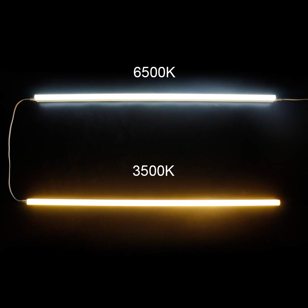 LightingWill T5 Integrated Fixture 4FT, Warm White 3000-3500K, 20W, Linkable LED Shop Light, LED Ceiling and Under Cabinet Light, Corded Electric