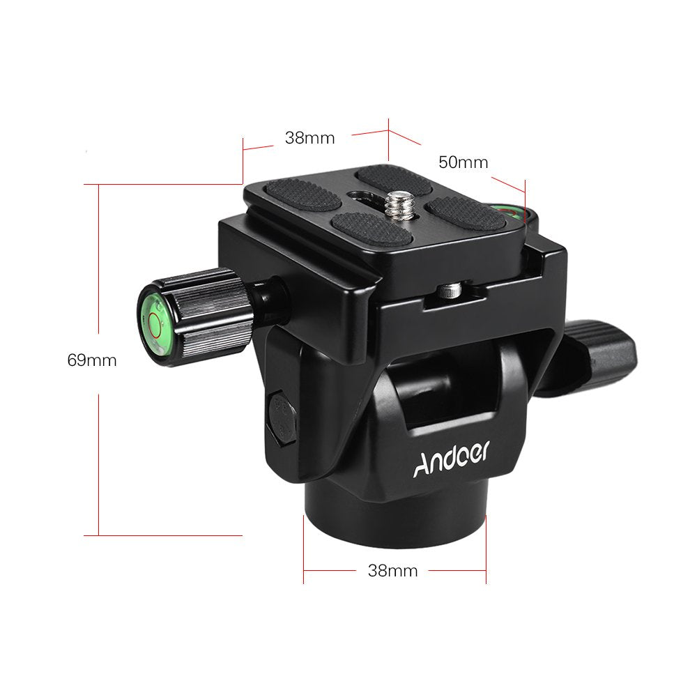 Andoer Monopod Head, M-12 Monopod Tilt Head Panoramic Head Telephoto Bird Watching with Quick Release Plate