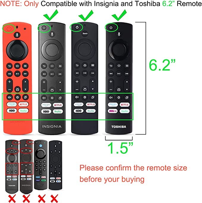 LEFXMOPHY 2023 Stick 4K Max Remote Cover for Toshiba and Insignia NSRCFNA21 CT-RC1US-21 CT95018 CTRC1US21, Silicone Protective 3-Pack Green Orange Hot