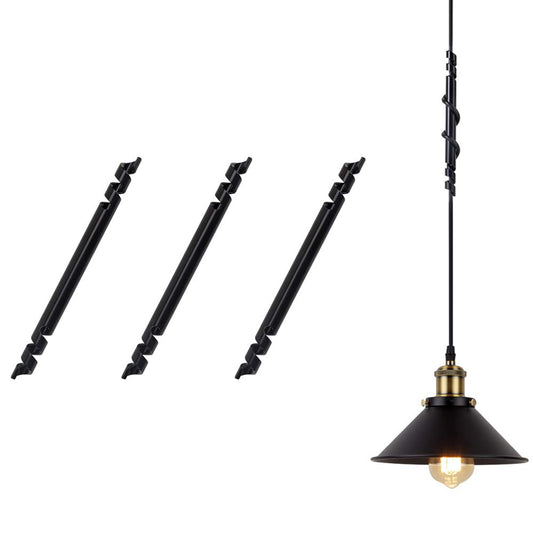 ANYE 3-Pack Iron Art Cord Adjuster Black Color Cable Management Accessories for Pendant Light Chandelier DIY Cord Winder
