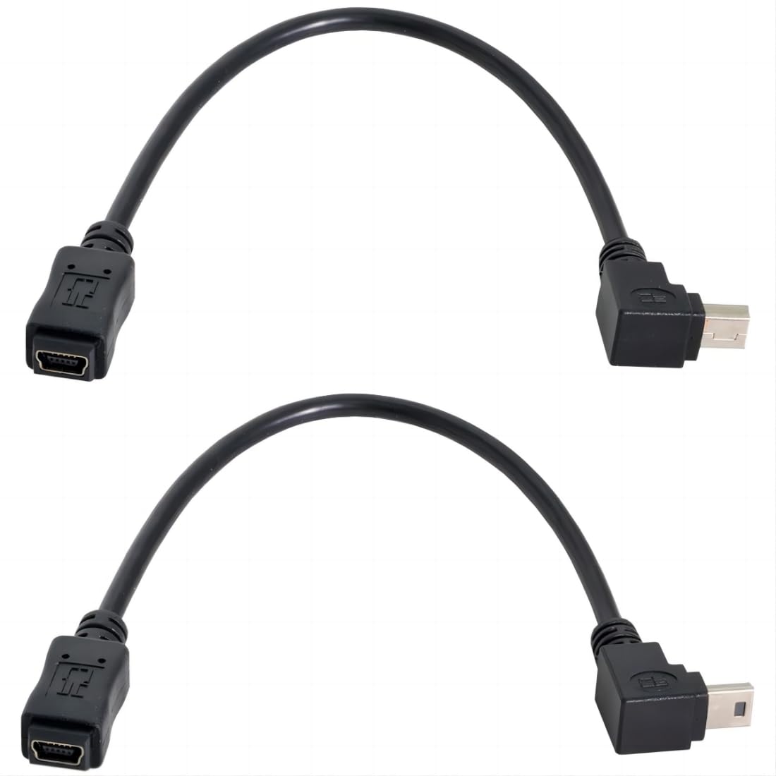 chenyang 2 Pack Mini USB Extension Cable USB 2.0 Mini USB 5Pin Male to Female 90 Degree Angled Data Power Extension Cable Adapter 0.2M