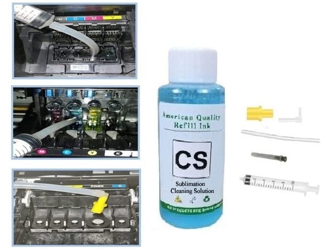 Vivid Colors VC Sublimation Printhead Cleaning Fluid Kit Inkjet Printer Nozzle Cleaner Solution Print Head Cleaning for Piezo Head Formulated for Dye