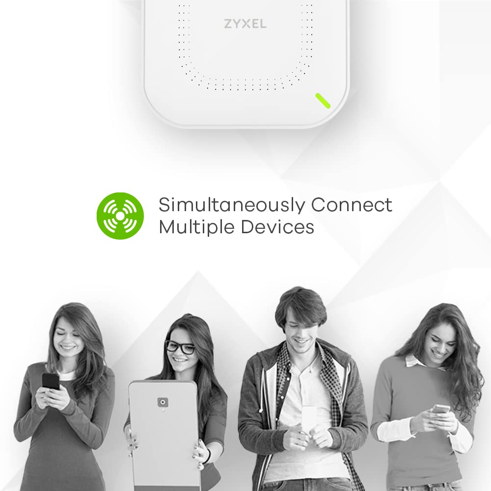 Zyxel WiFi 6 AX3000 Wireless Access Point | 2.5GbE | Mesh, MU-MIMO | WPA3-PSK Security | Cloud, App or Direct Management | PoE+ or AC Powered, Adapter