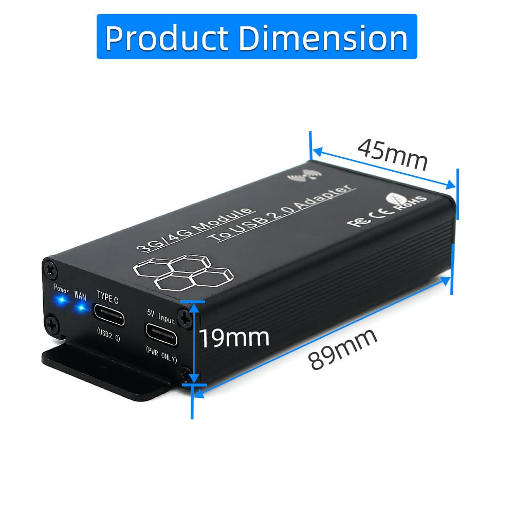 HLT Mini PCI-E to USB 2.0(Type C) Adapter with SIM Card Slot and Auxiliary Power Interface for WWAN/LTE Module