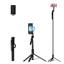 64" Magnetic Phone Tripod for iPhone MagSafe, Reinforced Aluminum Selfie Stick Tripod Stand for Video Recording, Vlogging & Travel Content Creators