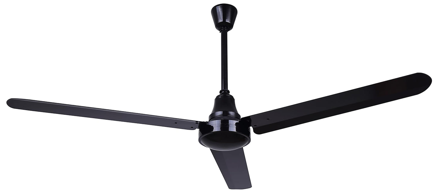 Canarm 60" Black Weatherproof Industrial Ceiling Fan - High-Performance DC Motor - Wall Control - Ideal for Outdoor Patios, Warehouses & Gyms