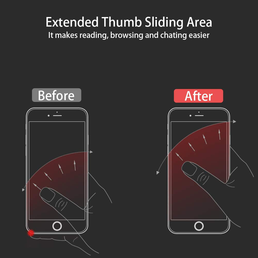 Ultra Slim Phone Ring Holder, Tomorotec Thin Cell Phone Ring Stand for Magnetic Car Mount with Black Car Mount Hook - for iPhone X XR XS 8 7 Plus 6S 6