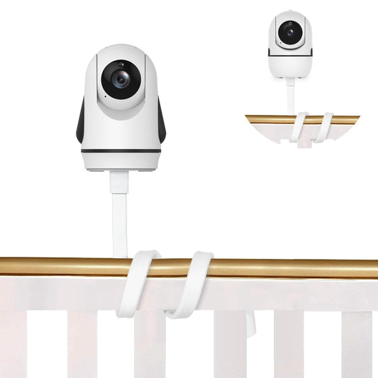 HelloBaby Flexible Baby Camera Mount Monitor Stand Baby Monitor Holder Attaches to Crib Cot Shelves or Furniture (White)(Baby Monitor not Included)